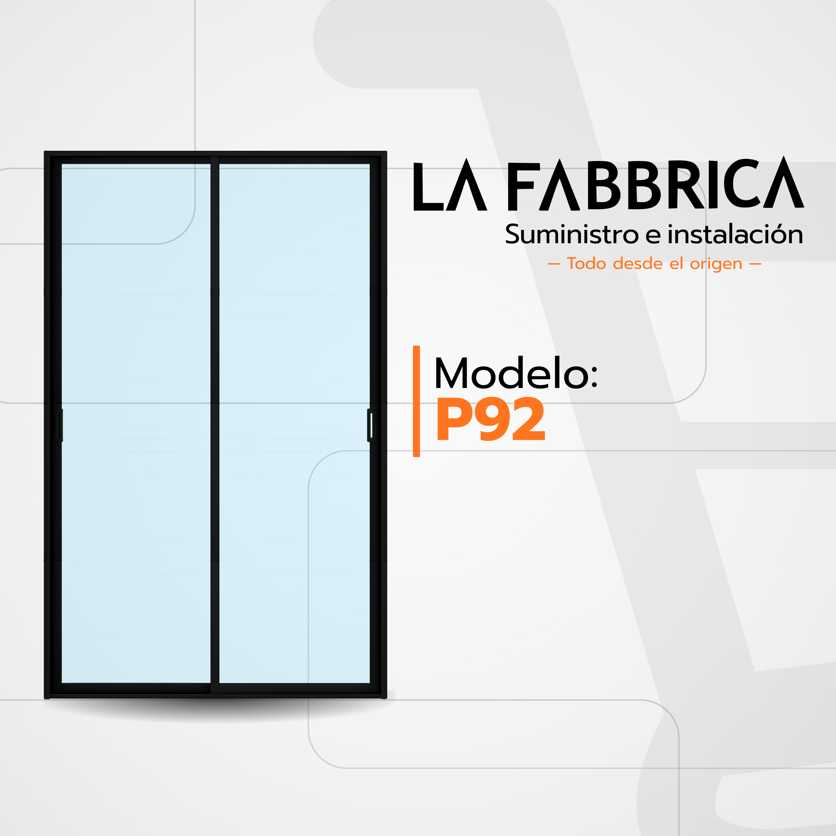 Puerta Corrediza P92 — Línea Dos Hojas